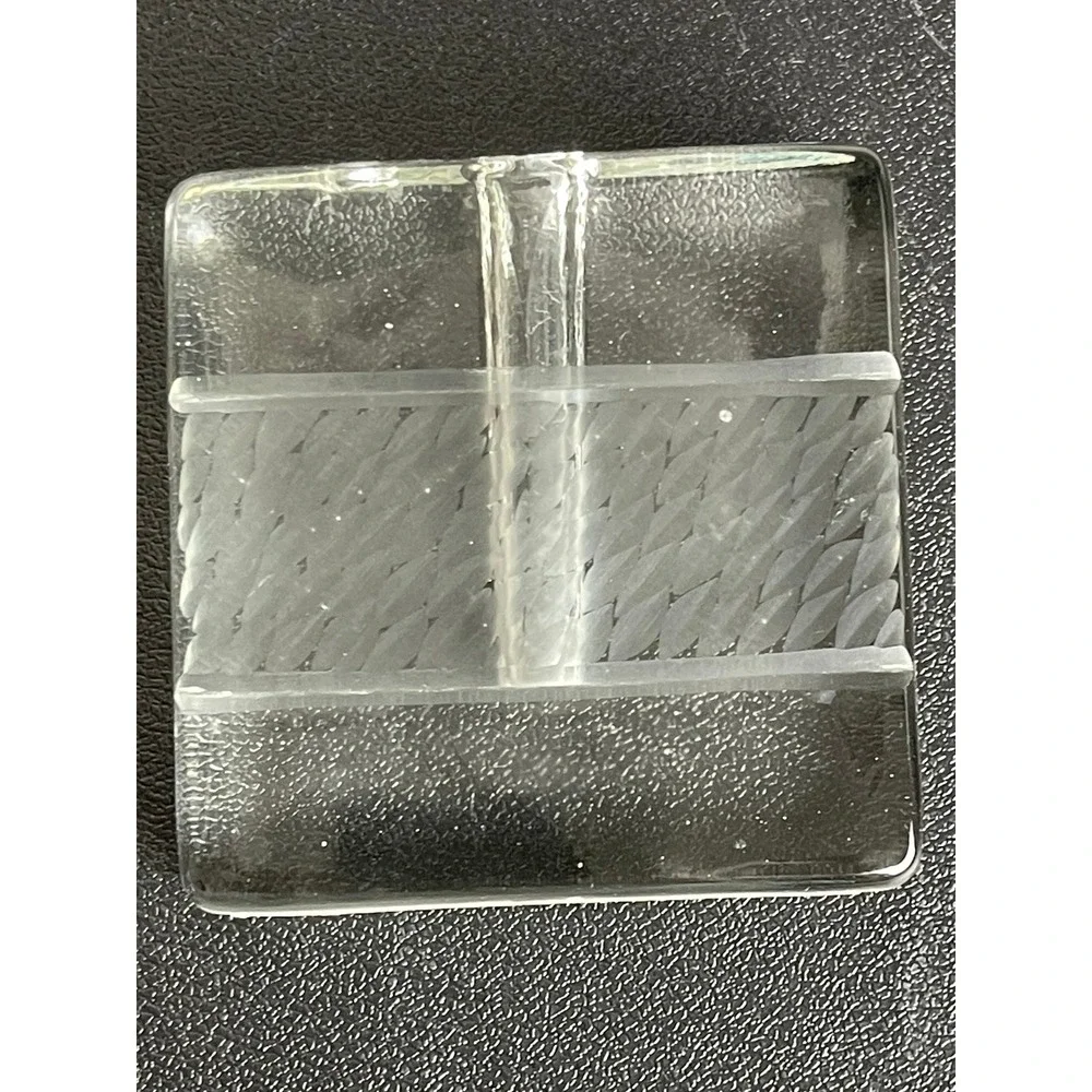 00377 - Easts of Eden Glass Cube Bud Vase Modernist Minimalist Clear Paperweight